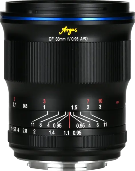 Laowa Argus 33mm f/0.95 CF APO Fuji X Obiectiv mirrorless APS-C, Focus Manual, Design Apocromatic, Filtru 62mm