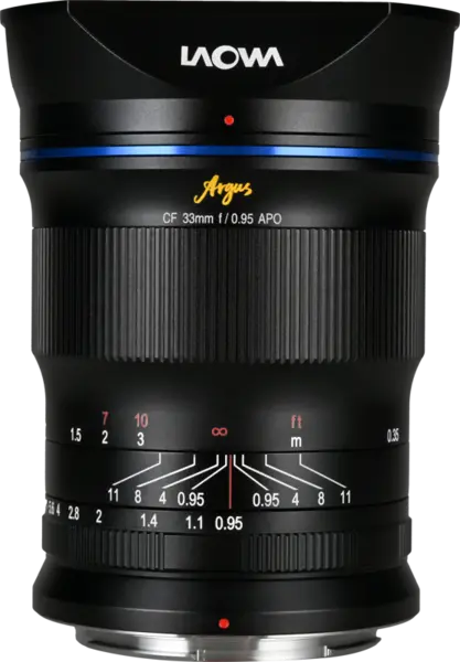 Laowa Argus 33mm f/0.95 CF APO Nikon Z Obiectiv mirrorless APS-C, Focus Manual, Design Apocromatic, Filtru 62mm