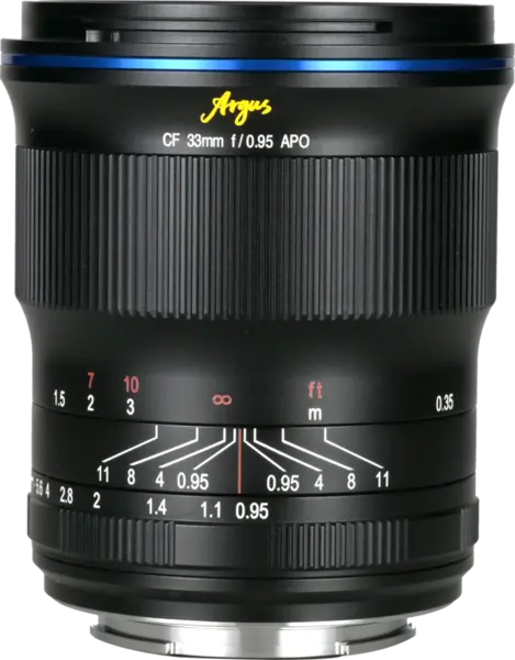 Laowa Argus 33mm f/0.95 CF APO Sony E Obiectiv mirrorless APS-C, Focus Manual, Design Apocromatic, Filtru 62mm