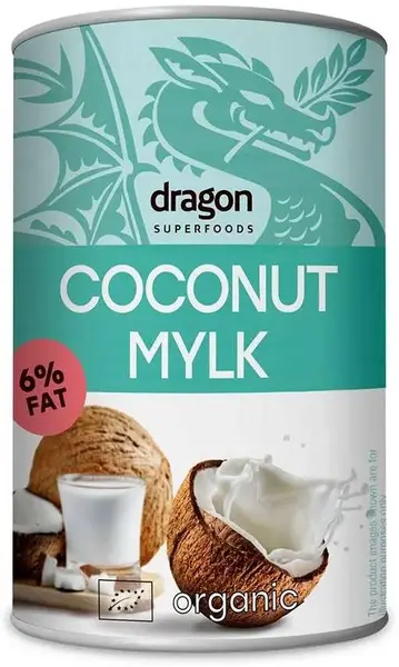 Lapte de cocos, 6% grăsime, 400 ml, Dragon Superfoods