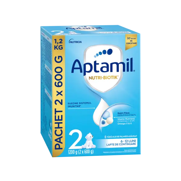 Lapte de continuare pentru 6-12 luni NUTRI-BIOTIK 2, 1200g, Aptamil
