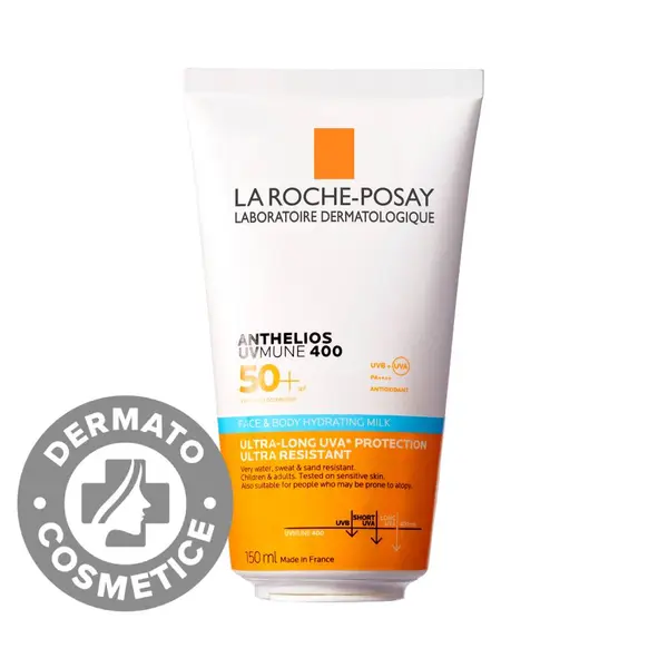 Lapte hidratant pentru fata si corp pentru pielea cu tendinta atopica a copiilor Anthelios UVMUNE 400 SPF50+, 150ml, La Roche-Posay