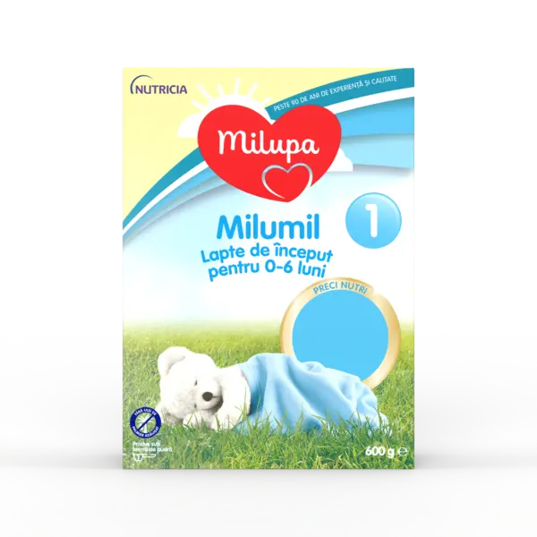 Lapte pentru inceput 0-6 luni Milumil 1, 600g, Milupa