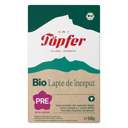 Lapte praf Bio Pre, 600 g, Topfer