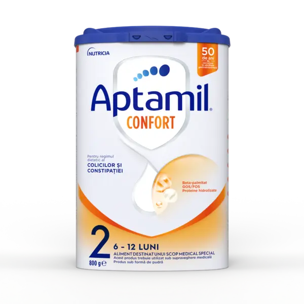 Lapte praf Confort 2, 6-12 luni, 800g, Aptamil