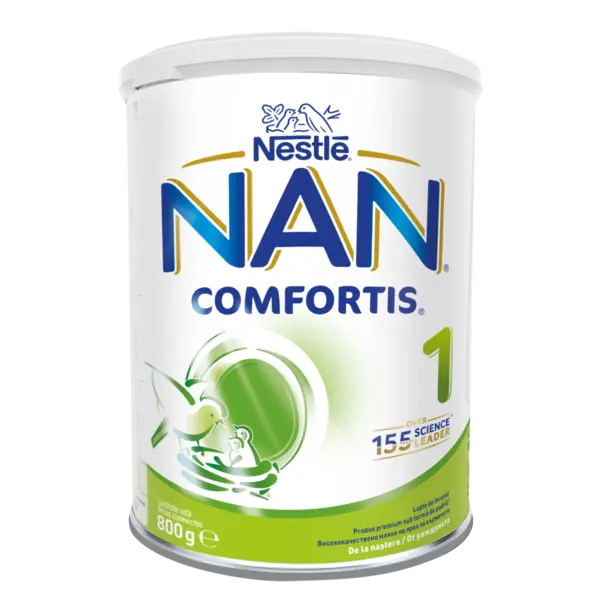 Lapte praf de inceput pentru bebelusi NAN Comfortis 1 intre 0-6 luni, 800g, Nestle