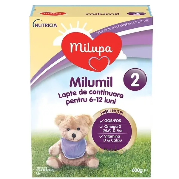 Lapte Praf Milupa Milumil 2, 600g, de la 6-12 luni