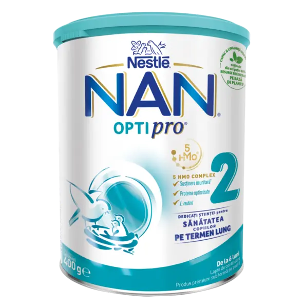 Lapte praf Nan 2 Optipro Premium +6 luni, 400g, Nestle