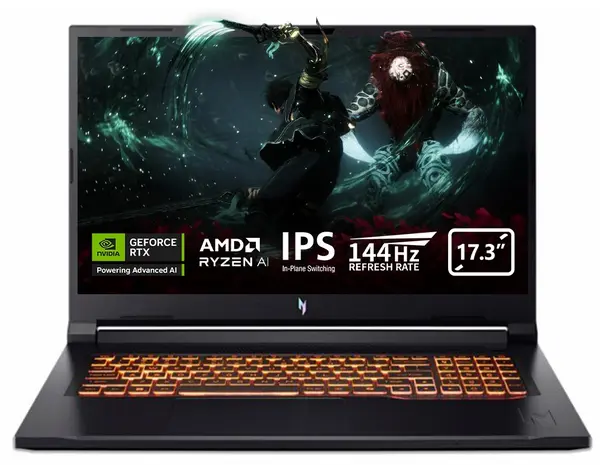 Laptop de gaming Acer - Nitro V17 ANV17-61, 17.3'', FHD, Ryzen AI 7, 144 Hz, RTX 4050, 24GB/1TB