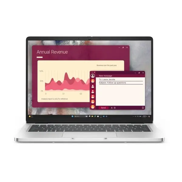 Laptop Dell Pro 14 PC14255 cu procesor AMD Ryzen AI 7 PRO 350 pana la 5.0Ghz, 14" Full HD+, 16GB DDR5 RAM, 1TB SSD, AMD Radeon 860M graphics, Windows 11Pro, Platinum Silver