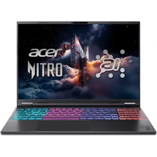 Laptop Gaming Acer Nitro 16S AI AN16S-61 (Procesor AMD Ryzen AI 9 365 (24M Cache, up to 5.0 GHz), 16inch WQXGA 180Hz, 32GB DDR5, 1TB SSD, nVidia GeForce RTX 5070 @8GB, Negru)