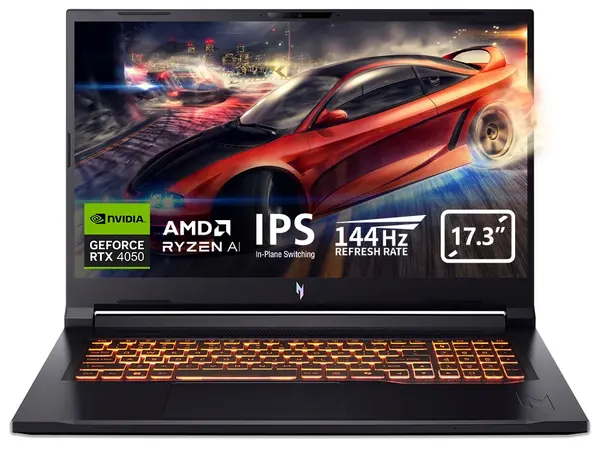 Laptop gaming Acer - Nitro V17 ANV17-61, 17.3'', FHD, Ryzen Al 5, 144 Hz, RTX 4050, 32 GB RAM