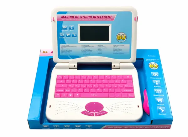 Laptop in Limba Romana cu 80 de activitati - roz