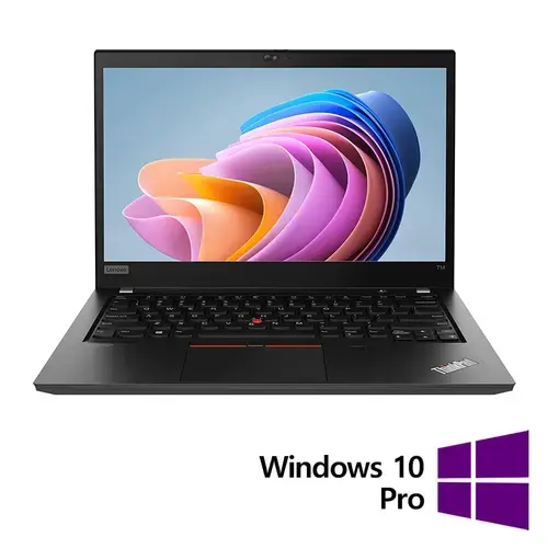 Laptop Refurbished LENOVO ThinkPad T14, Intel Core i5-10210U 1.60 - 4.20GHz, 16GB DDR4, 256GB SSD, 14 Inch Full HD, Webcam + Windows 10 Pro