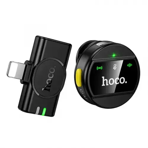 Lavaliera HOCO L21, Lightning, Autonomie 5-6 ore, baterie 80 mAh, Negru