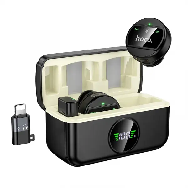 Lavaliera HOCO L22, USB-C / Lightning, Set 2 bucati, Neagra