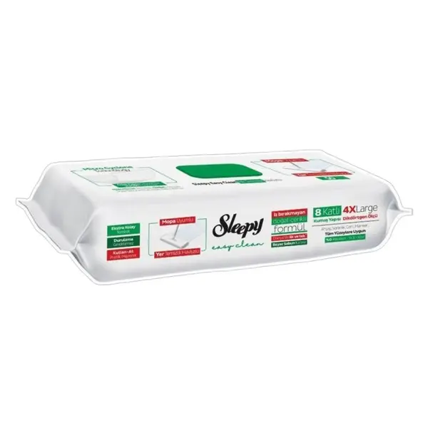 Lavete Umede pentru Pardoseli Sleepy Easy Clean, White Soap, 50 Bucati