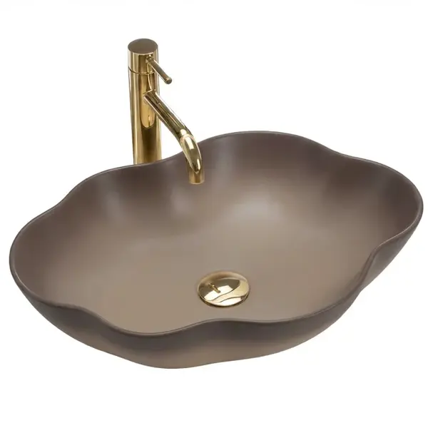 Lavoar baie 50x38 cm, asimetric, maro mat, Rea Pearl Ombre