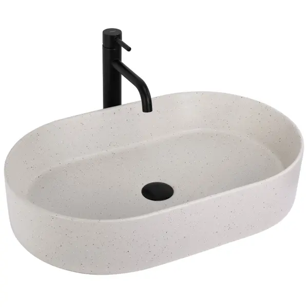 Lavoar baie 61x38 cm, imitatie piatra, oval, Rea Nadia