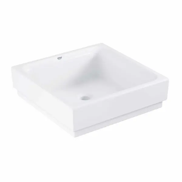 Lavoar baie pe blat alb 41 cm, patrat, Grohe Cube Ceramic Pure Guard