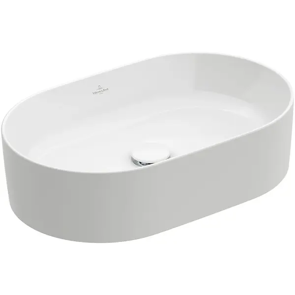 Lavoar baie pe blat alb 56 cm, oval, Villeroy Boch, Collaro