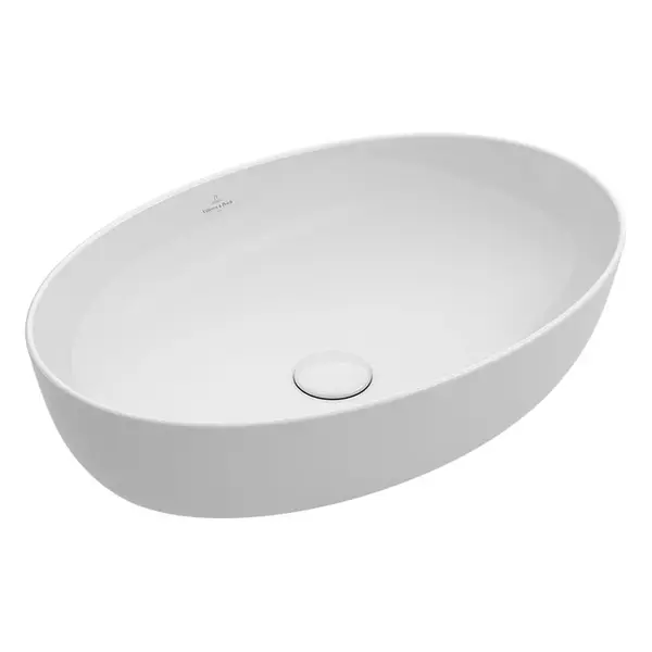 Lavoar baie pe blat alb 61 cm, oval, Titanceram, Villeroy Boch, Artis