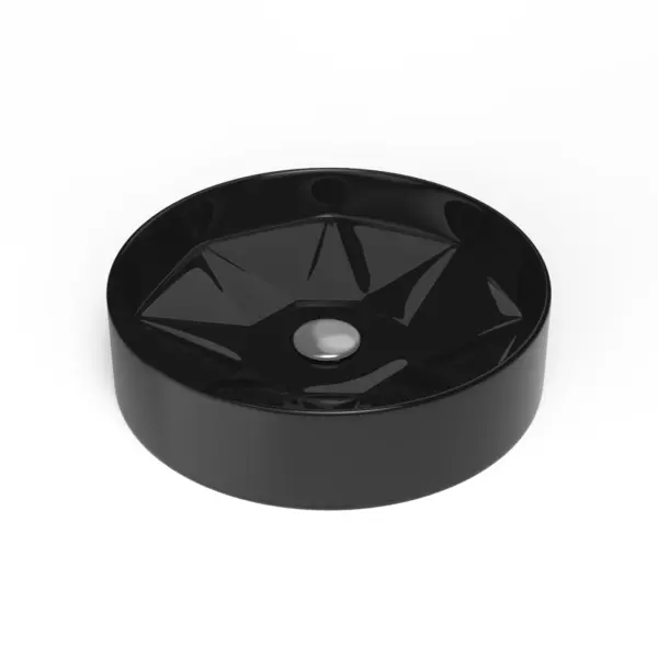 Lavoar baie pe blat Celesta Emerald 42 x 42 x 11 cm ceramica negru lucios