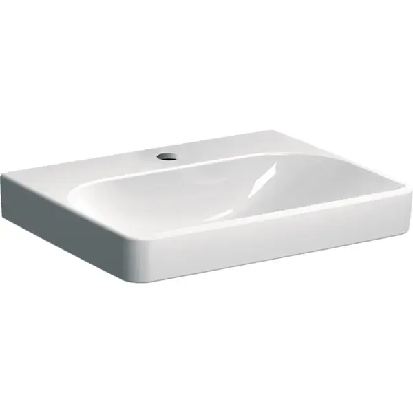Lavoar baie suspendat alb 60 cm, dreptunghiular, fara preaplin, Geberit Smyle Square