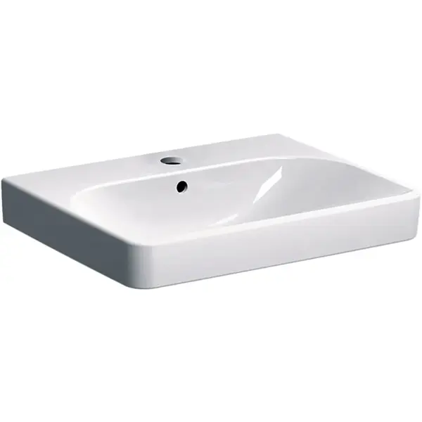 Lavoar baie suspendat alb 60 cm, dreptunghiular, Geberit Smyle Square
