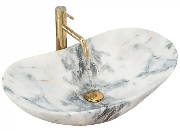 Lavoar ceramic cu efect granit pe blat Rea Royal Granit Mat 60 cm