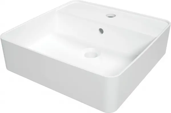 Lavoar ceramic, montare blat, 42x42 cm, alb, Deante Square