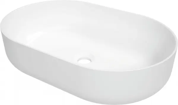 Lavoar ceramic, montare blat, 58x38 cm, alb, Deante Round