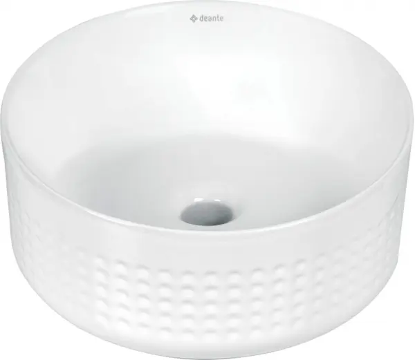 Lavoar ceramic, montare blat, asimetric, 36x36 cm, alb, Deante Silia Hexa