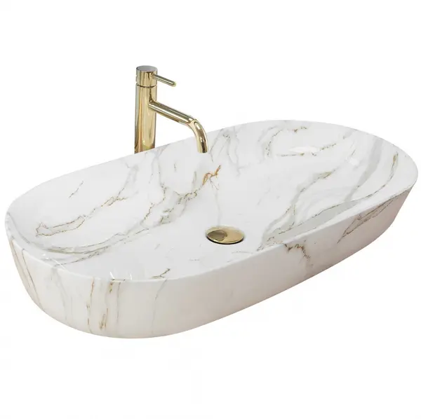 Lavoar Cleo Alb Shiny Aiax ceramica sanitara – 81 cm