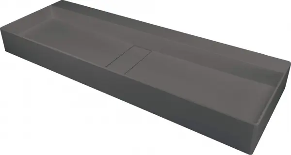 Lavoar din granit, capac scurgere, montare blat, 100x40 cm, antracit, Deante Blur