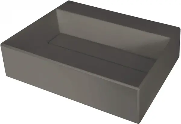 Lavoar din granit, capac scurgere, montare blat, 50x40 cm, antracit, Deante Correo