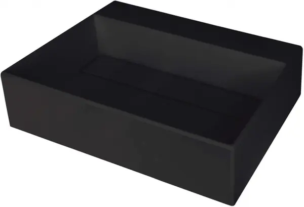 Lavoar din granit, capac scurgere, montare blat, 50x40 cm, negru, Deante Correo