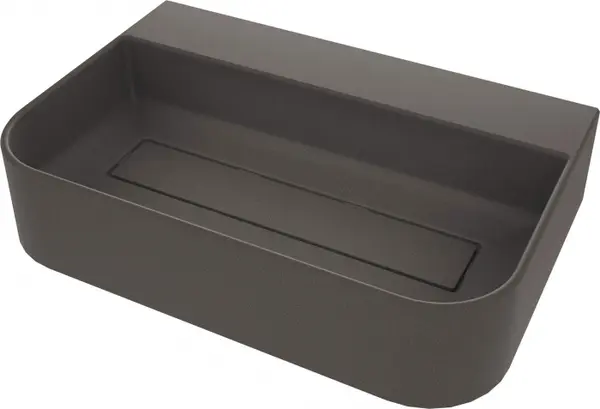 Lavoar din granit, capac scurgere, montare blat, 60.5x40.5 cm, antracit, Deante Arnika