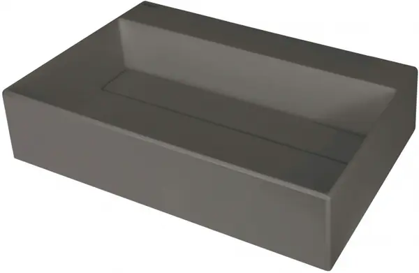 Lavoar din granit, capac scurgere, montare blat, 60x40 cm, antracit, Deante Correo