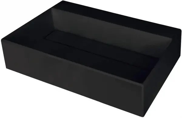 Lavoar din granit, capac scurgere, montare blat, 60x40 cm, negru, Deante Correo