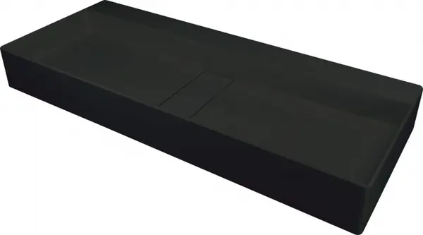Lavoar din granit, capac scurgere, montare blat, 80x40 cm, negru, Deante Blur
