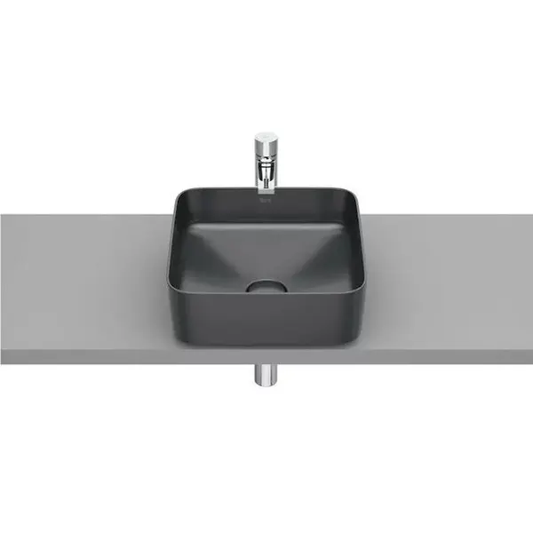 Lavoar dreptunghiular Roca Inspira Square A327532640, montare pe blat, ceramica, 370 x 370 mm, Antracit mat