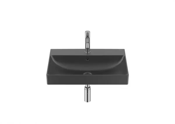 Lavoar dreptunghiular Roca Ona A327686080, 600 x 460 mm, montare pe perete, Negru mat