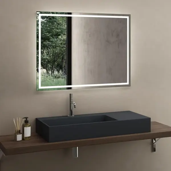 Lavoar gri mat 75 cm, montare pe blat sau suspendat, dreptunghiular, Rea Archi