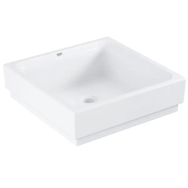 Lavoar Grohe Ceramic Cube 3948200H, 40 x 40 cm, cu preaplin, ceramica sanitara, Alb