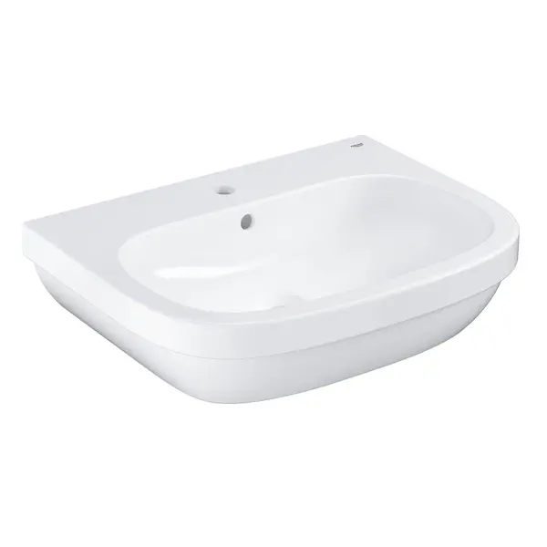 Lavoar Grohe Euro Ceramic, montare pe perete, preaplin, 650 x 515 mm, Alb