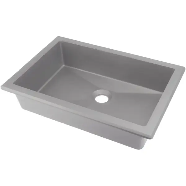 Lavoar incastrat compozit gri Deante Correo, dreptunghiular, 50 cm