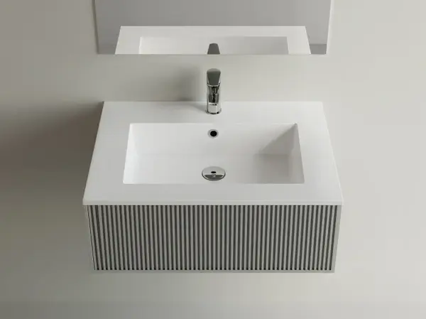 Lavoar incastrat din compozit, 70 x 50 cm, alb, dreptunghiular, Foglia Lauretta