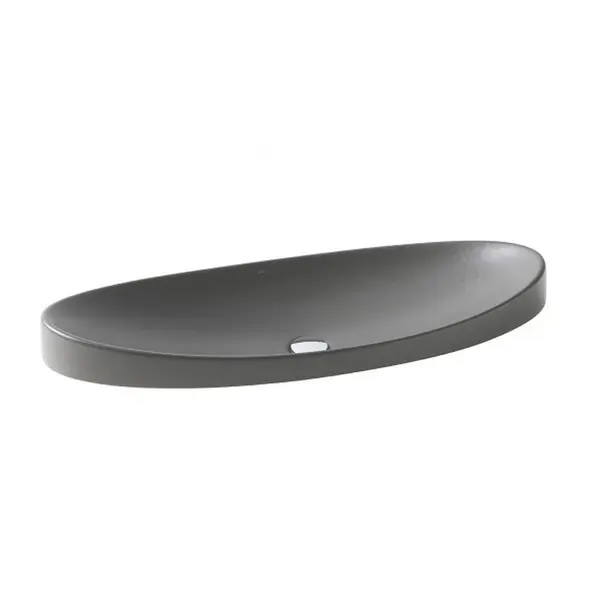 Lavoar incastrat gri inchis mat 90 cm, oval, Gala Klea