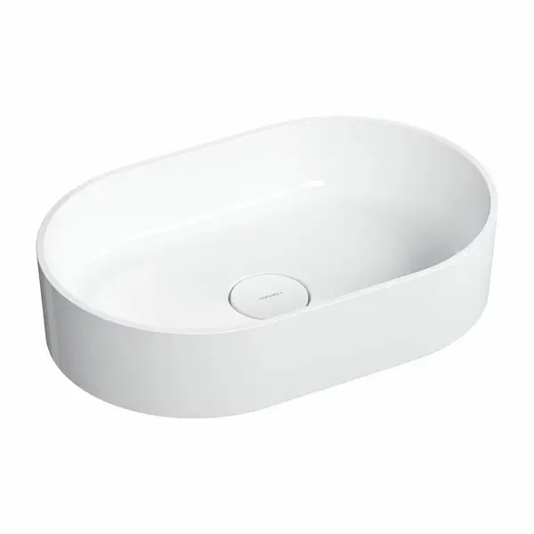 Lavoar OMNIRES Ovo M+ cu montare pe blat, 55x36 cm, compozit, alb